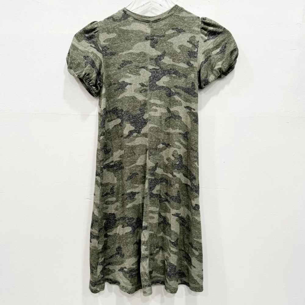 Gap Short Puff Sleeve Camo Green Dress Medium 8 Girls